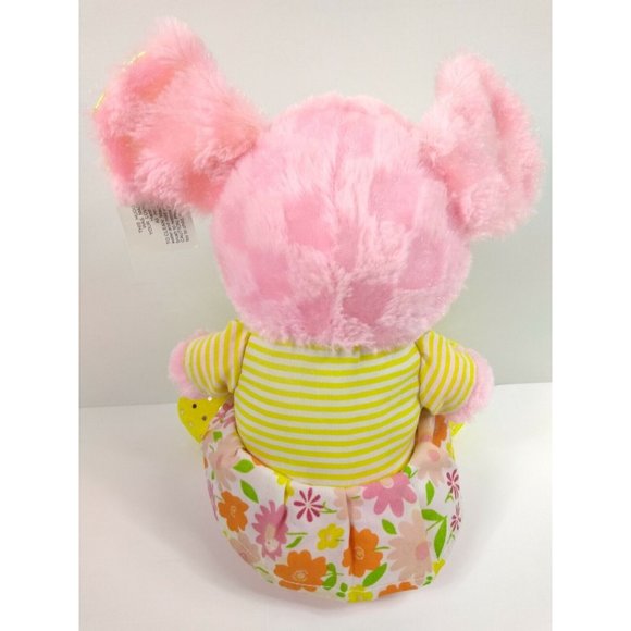 Pink Mouse Plush Stuffed Animal in Flower Dress w/ Sparkle feet, hands, ears 11" - Picture 6 of 11